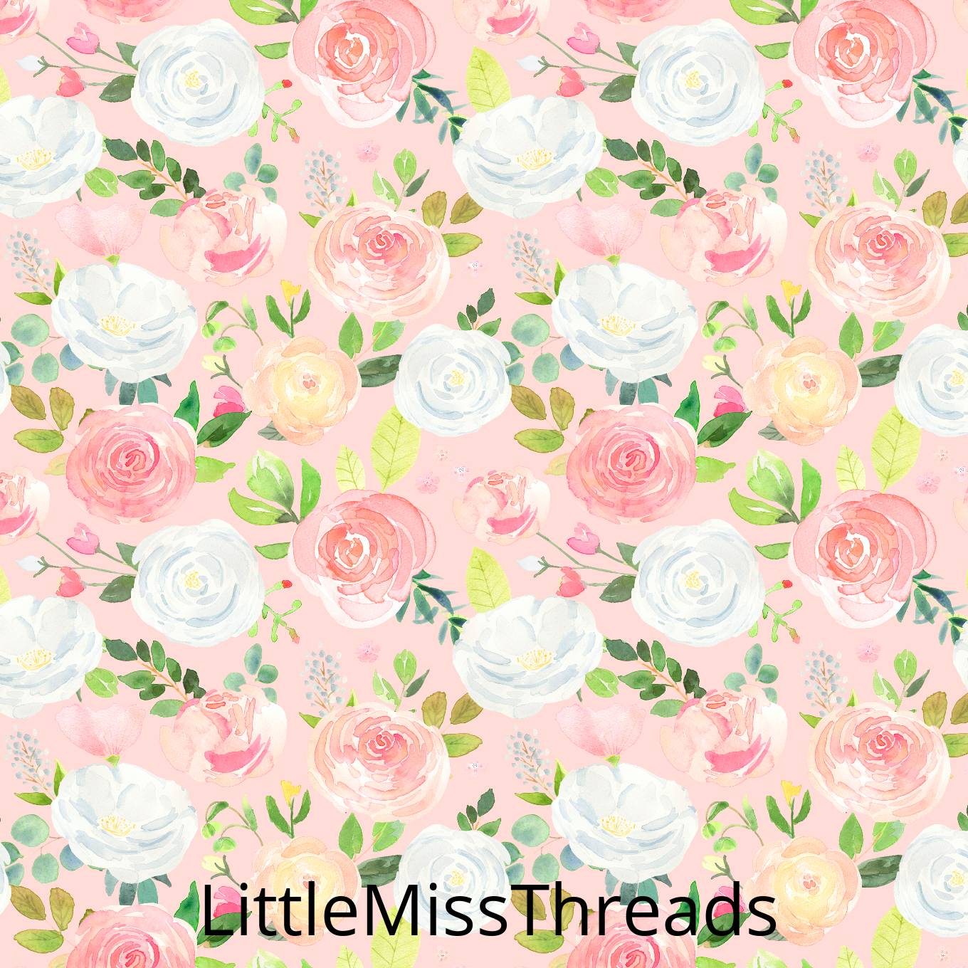 PRE ORDER Winter Blooms Large Pink - Fabric - Fabric from [store] by Mini Mooches - 