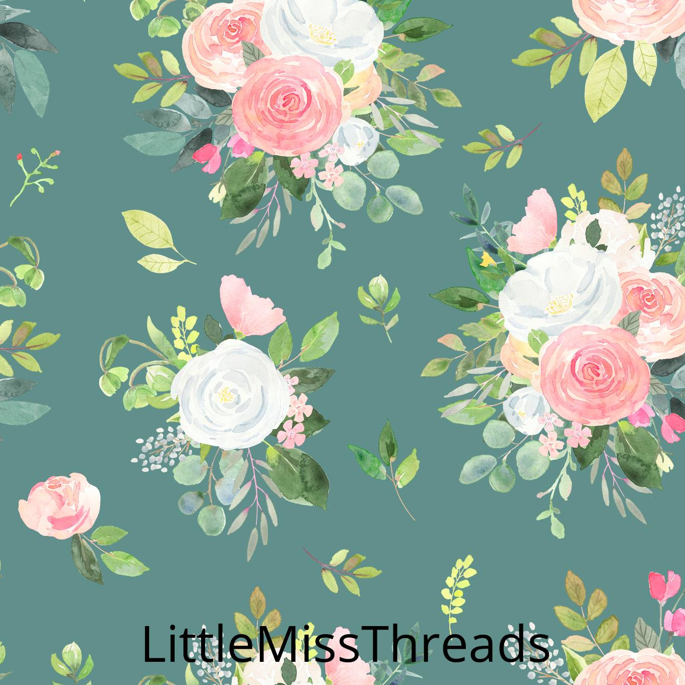PRE ORDER - Winter Blooms in Green - Fabric Print - Fabric from [store] by Mini Mooches - 