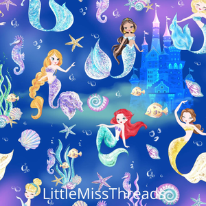 PRE ORDER Mermaid World Castle Fabric - Fabric from [store] by Mini Mooches - 