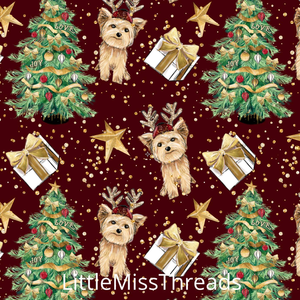 PRE ORDER - Puppy Christmas Trees - Fabric - Fabric from [store] by Mini Mooches - 