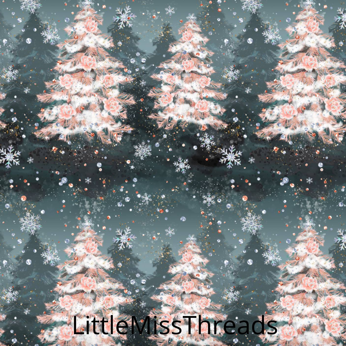 PRE ORDER - Nutcracker Christmas Trees Grey - Fabric - Fabric from [store] by Mini Mooches - 