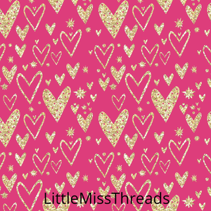 PRE ORDER - Cinderella Pink Hearts - Fabric - Fabric from [store] by Mini Mooches - 