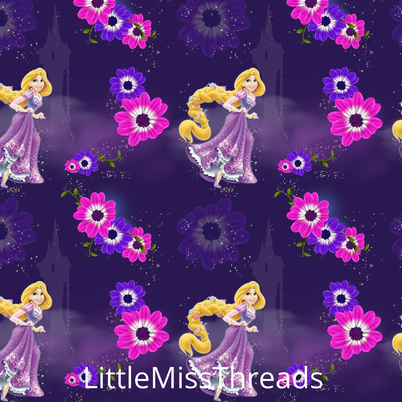 PRE ORDER -  Tangled Dark Purple - Fabric - Fabric from [store] by Little Miss Threads - 