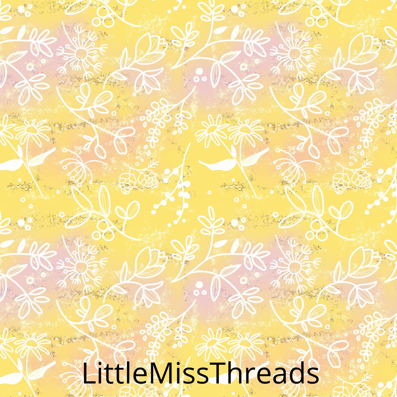 PRE ORDER -  Tangled Yellow Floral - Fabric - Fabric from [store] by Little Miss Threads - 