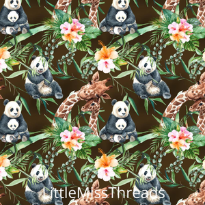 PRE ORDER - Panda Brown - Fabric - Fabric from [store] by Little Miss Threads - 