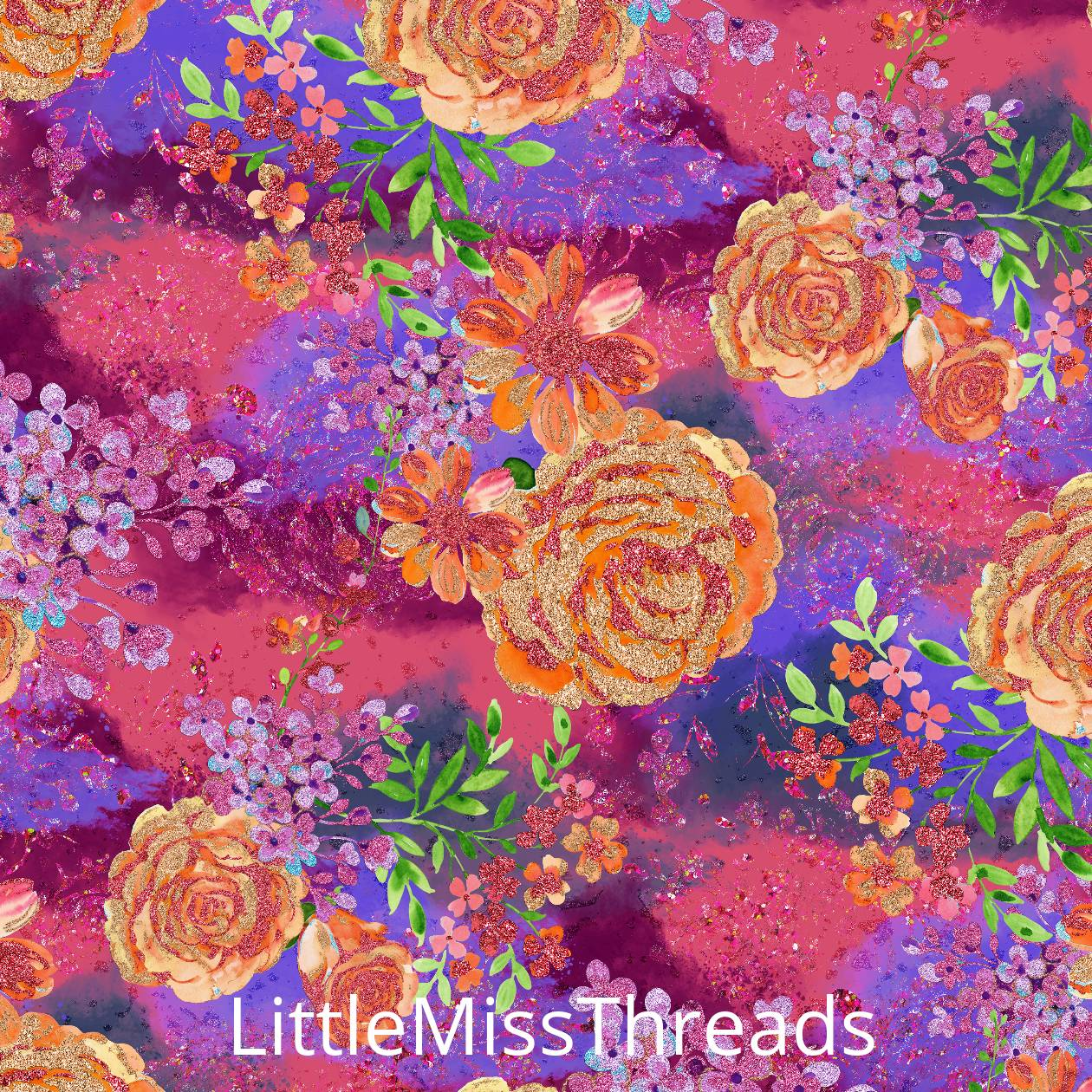 PRE ORDER - Unicorn Garden Dark Floral - Fabric - Fabric from [store] by Little Miss Threads - 