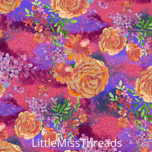PRE ORDER - Unicorn Garden Dark Floral - Fabric - Fabric from [store] by Little Miss Threads - 