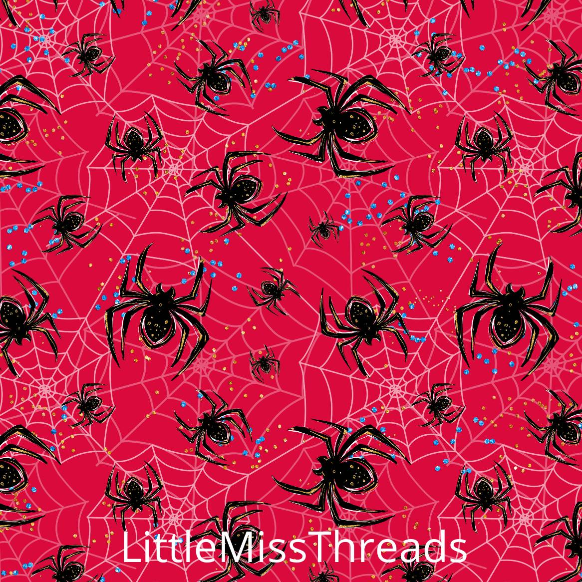 PRE ORDER - Superhero Red Spiders - Fabric - Fabric from [store] by Little Miss Threads - 