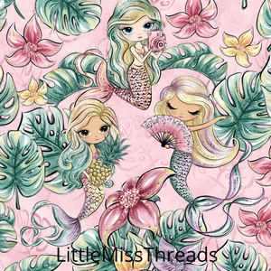 PRE ORDER - Phantasia Pink Mermaids - Fabric - Fabric from [store] by Little Miss Threads - 