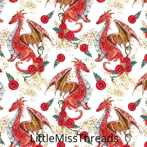 PRE ORDER - Dragons Red - Fabric - Fabric from [store] by Little Miss Threads - 