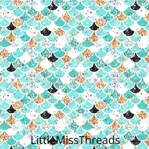 PRE ORDER - Audrey Scales Blue - Fabric - Fabric from [store] by Little Miss Threads - 