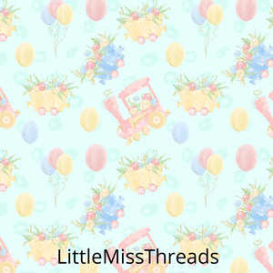 PRE ORDER - Baby Dumbo Trains - Fabric - Fabric from [store] by Little Miss Threads - 