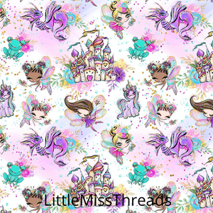 PRE ORDER - Land of Magic White - Fabric - Fabric from [store] by Little Miss Threads - 