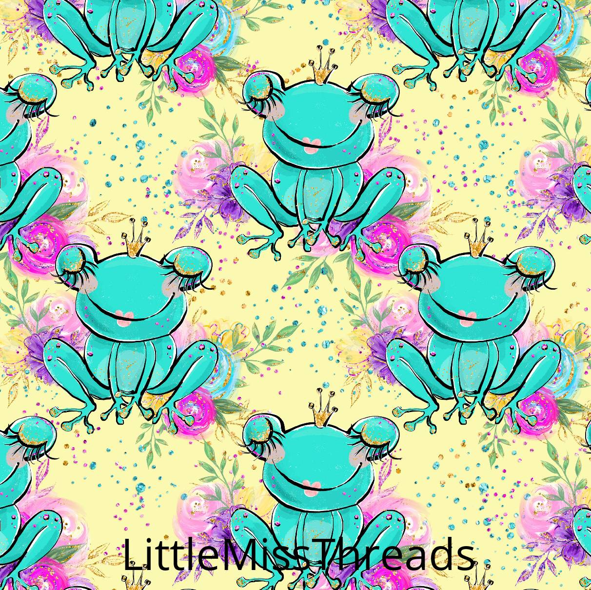 PRE ORDER - Land of Magic Yellow Frogs - Fabric - Fabric from [store] by Little Miss Threads - 