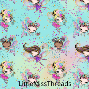 PRE ORDER - Land of Magic Blue Fairies - Fabric - Fabric from [store] by Little Miss Threads - 