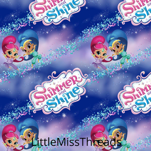 PRE ORDER - Shimmer & Shine Dark Blue - Fabric - Fabric from [store] by Little Miss Threads - 