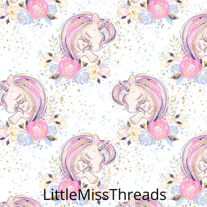 PRE ORDER - Carnival Unicorns White - Fabric - Fabric from [store] by Little Miss Threads - 