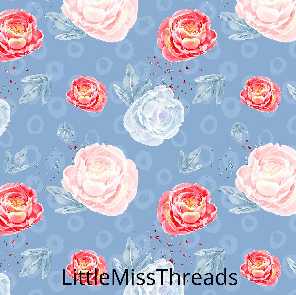 PRE ORDER - Mary Poppins Blue Floral - Fabric - Fabric from [store] by Little Miss Threads - 