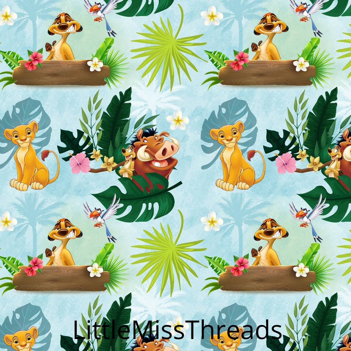 PRE ORDER - Simba Blue Lion - Fabric - Fabric from [store] by Little Miss Threads - 