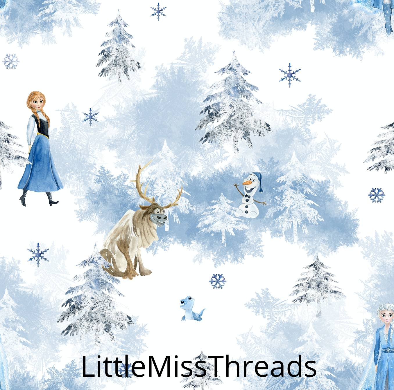 PRE ORDER - Frozen 2 White Snow - Fabric - Fabric from [store] by Little Miss Threads - 