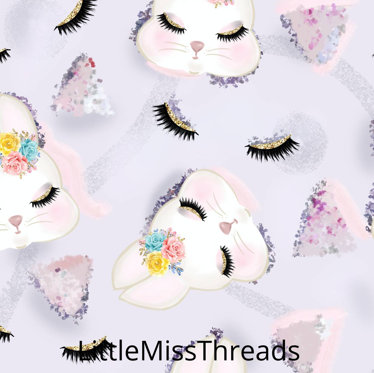 PRE ORDER - Sweet Pastel Easter Bunnies - Fabric - Fabric from [store] by Little Miss Threads - 