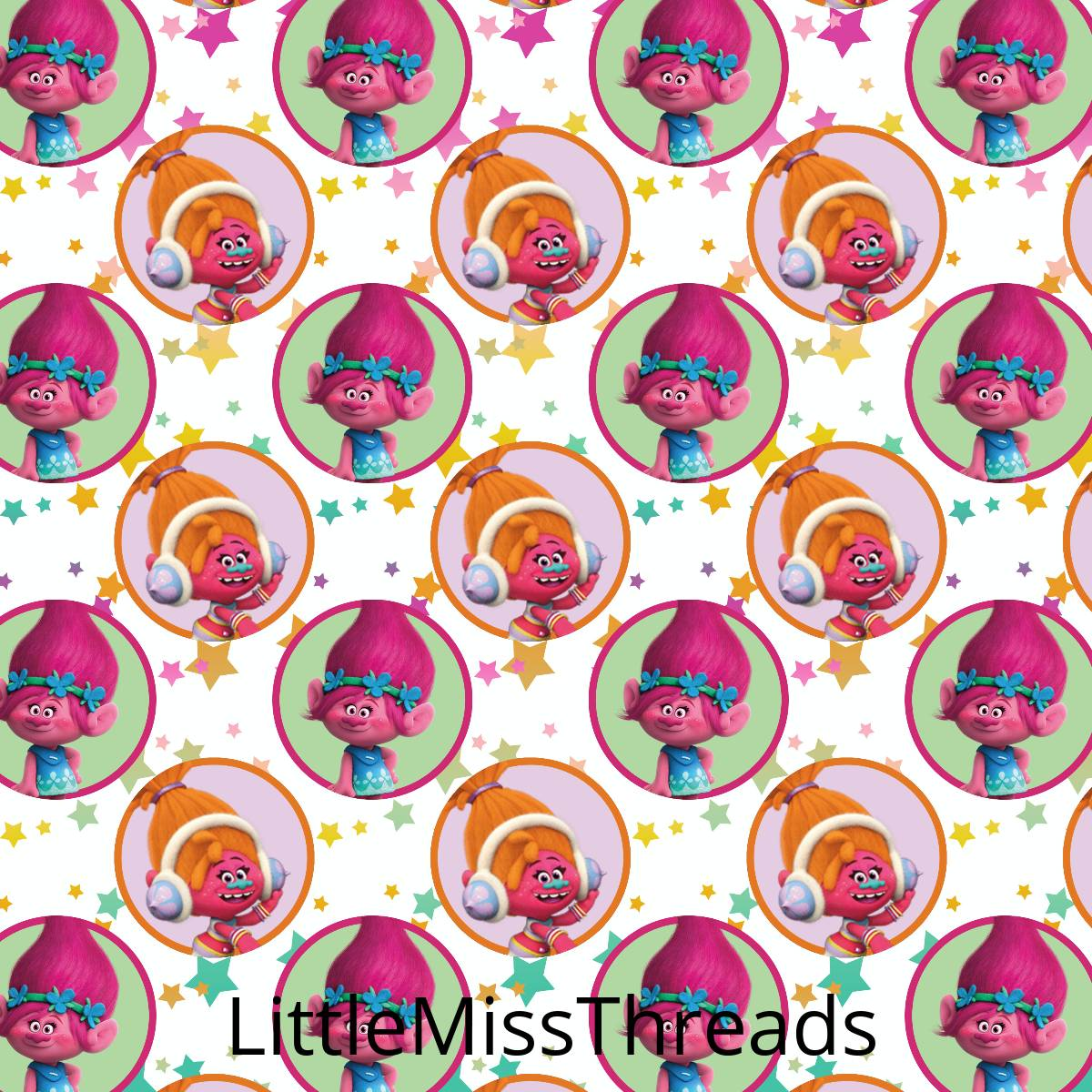 PRE ORDER - Trolls Poppy & DJ Suki - Fabric - Fabric from [store] by Little Miss Threads - 