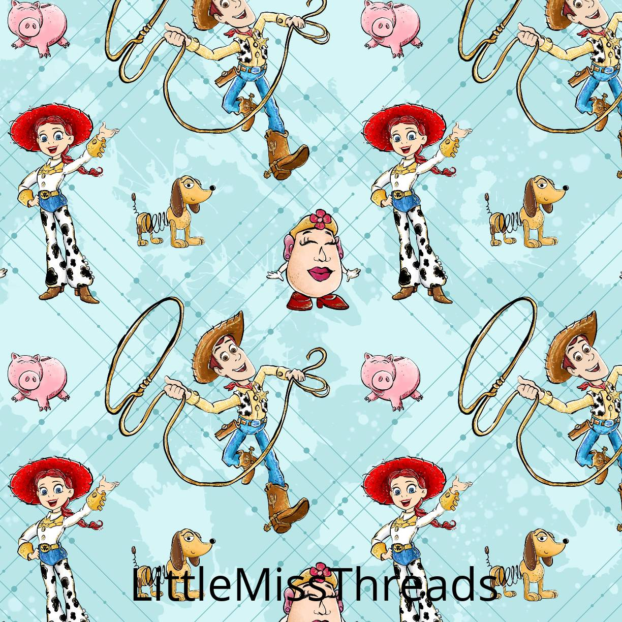 PRE ORDER - Toy Story Woody Blue - Fabric - Fabric from [store] by Little Miss Threads - 