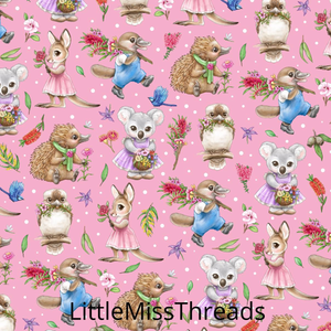 PRE ORDER - Aussie Animals Pink - Fabric - Fabric from [store] by Little Miss Threads - 