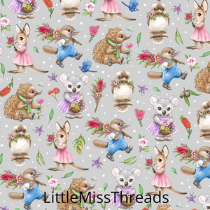 PRE ORDER - Aussie Animals Grey - Fabric - Fabric from [store] by Little Miss Threads - 
