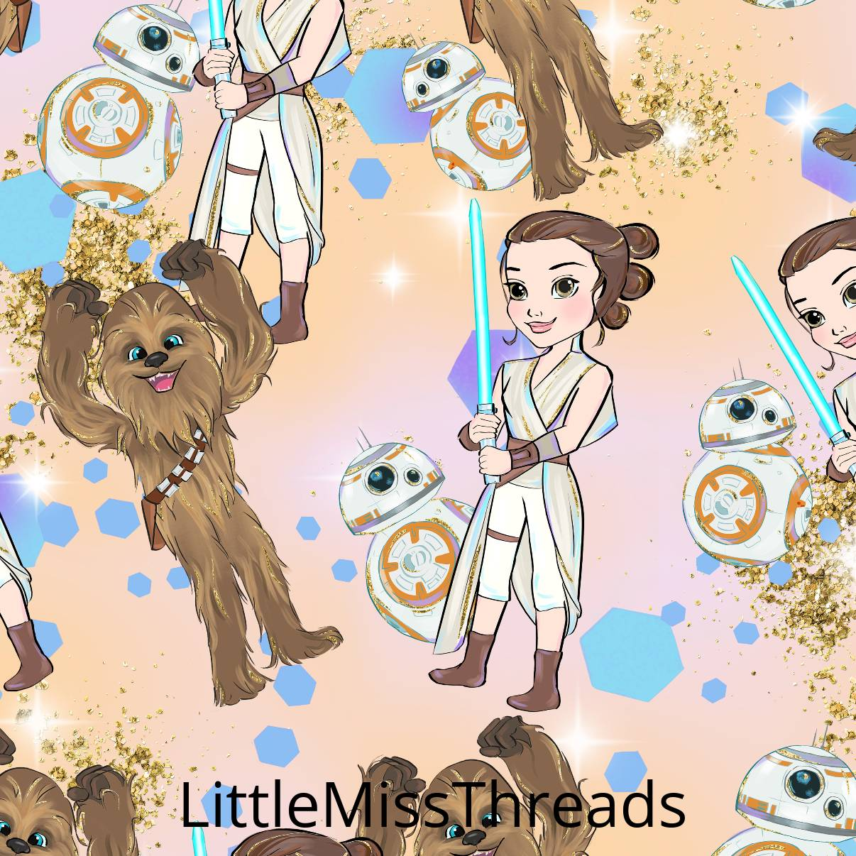 PRE ORDER - Star Worlds Princess Leia Pastel - Fabric - Fabric from [store] by Little Miss Threads - 