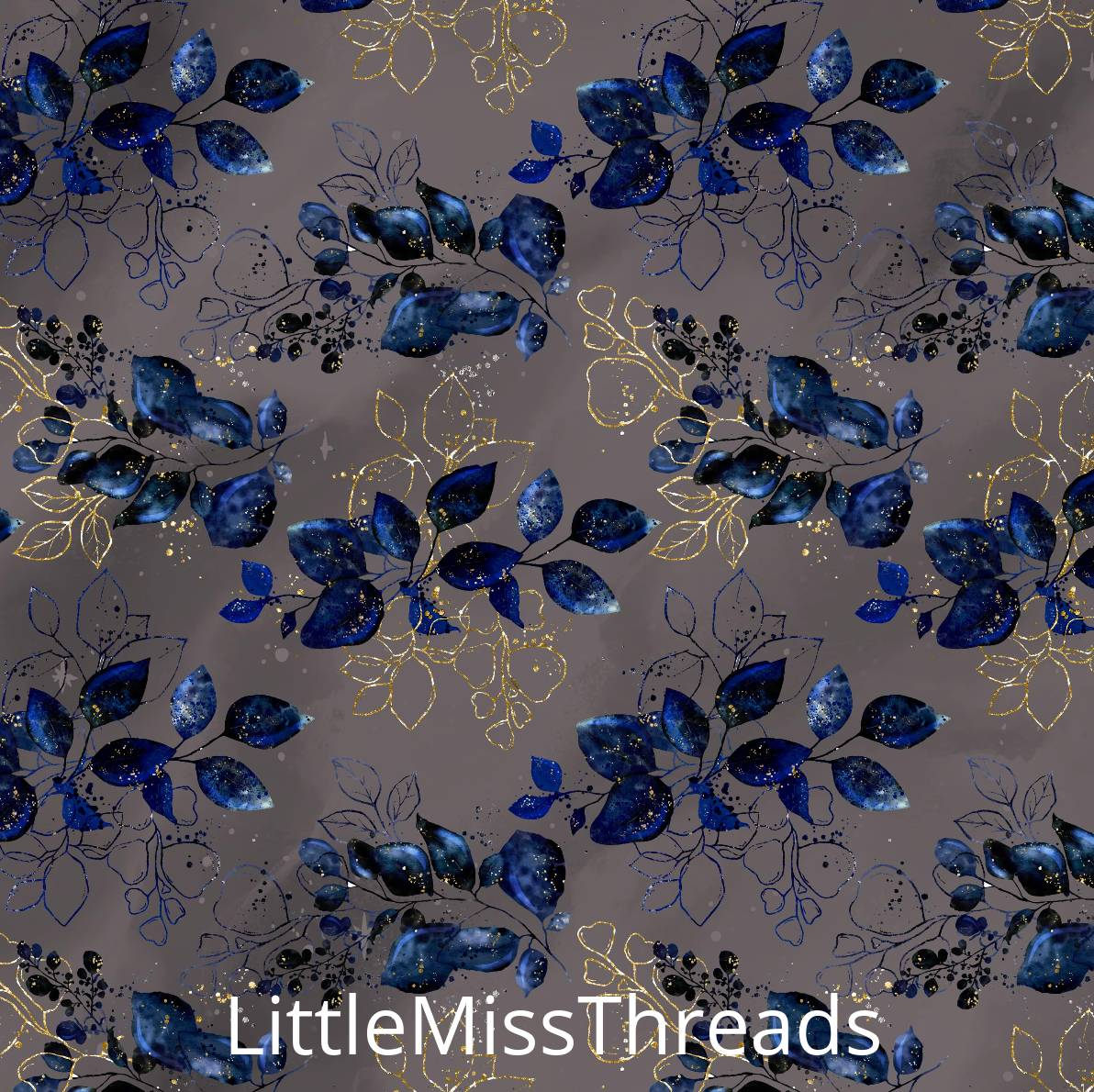 PRE ORDER - Maleficent Navy Floral - Fabric - Fabric from [store] by Little Miss Threads - 