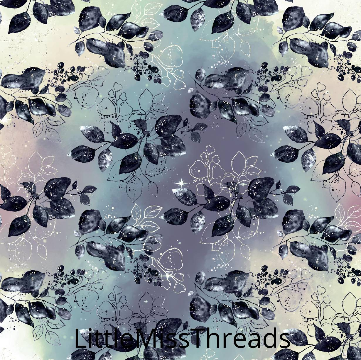 PRE ORDER - Maleficent Light Floral - Fabric - Fabric from [store] by Little Miss Threads - 