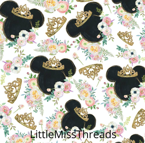 PRE ORDER - Minnie Mouse Golden Crown - Fabric - Fabric from [store] by Little Miss Threads - 