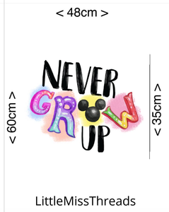 PRE ORDER - Never Grow Up Panel - Fabric - Fabric from [store] by Little Miss Threads - 