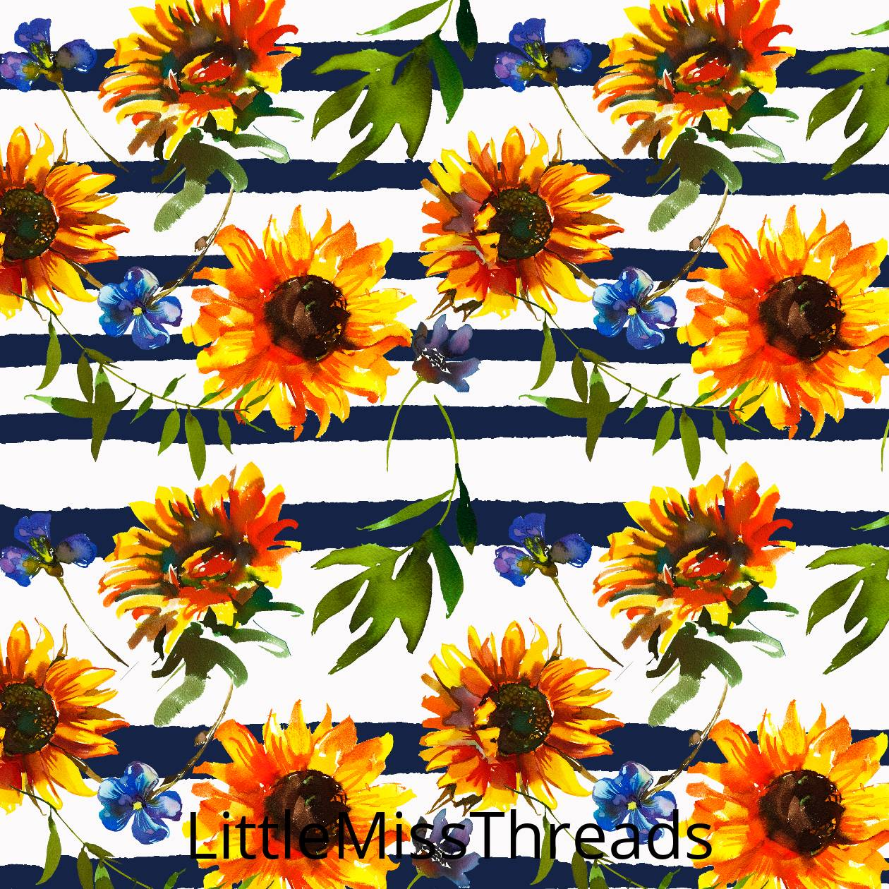 PRE ORDER - Clucker Sunflower Stripe - Fabric - Fabric from [store] by Little Miss Threads - 