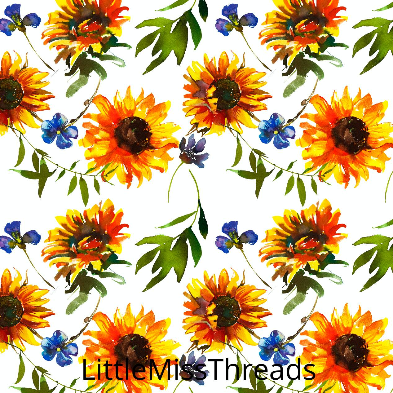 PRE ORDER - Clucker Sunflower White - Fabric - Fabric from [store] by Little Miss Threads - 