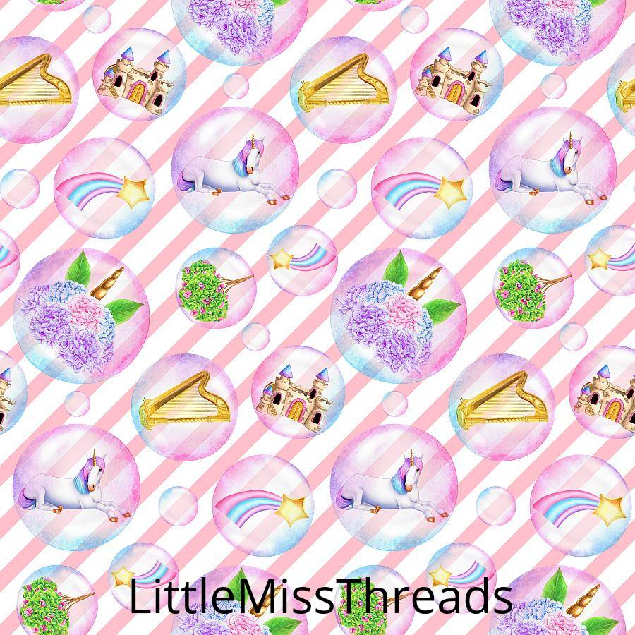 PRE ORDER Unicornia Pink Castles - MM Fabric Print - Fabric from [store] by Mini Mooches - 