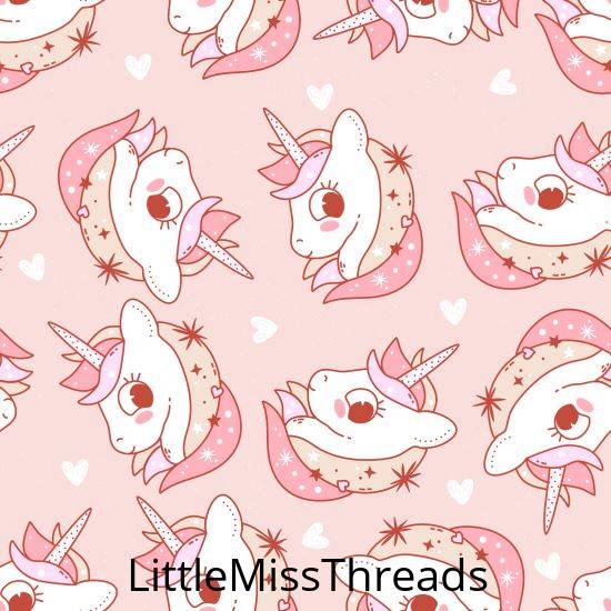 PRE ORDER - Unicorn Cartoon Pink - Fabric - Fabric from [store] by Little Miss Threads - 