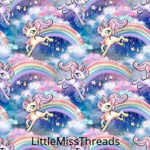 PRE ORDER - Unicorn Dreams Navy Rainbows - Fabric - Fabric from [store] by Little Miss Threads - 