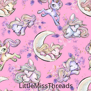 PRE ORDER - Unicorn Dreams Pink Moon - Fabric - Fabric from [store] by Little Miss Threads - 