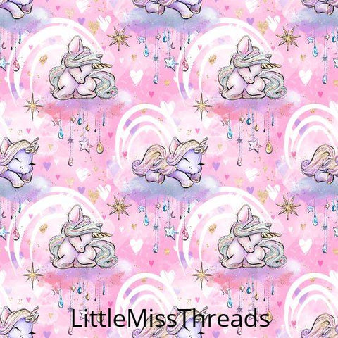 PRE ORDER - Unicorn Dreams Pink Small - Fabric - Fabric from [store] by Little Miss Threads - 