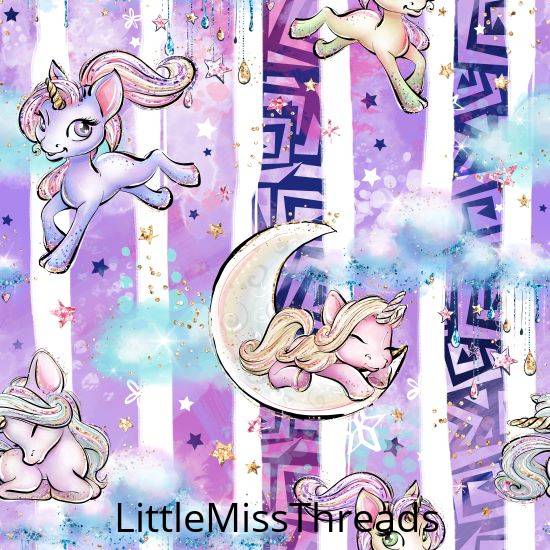 PRE ORDER - Unicorn Dreams Purple Stripe - Fabric - Fabric from [store] by Little Miss Threads - 