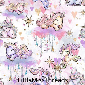 PRE ORDER - Unicorn Dreams White Cloud - Fabric - Fabric from [store] by Little Miss Threads - 