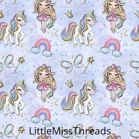 PRE ORDER - Unicorn Fairy Rainbow - Fabric - Fabric from [store] by Little Miss Threads - 