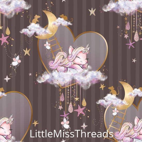 PRE ORDER - Unicorn Mice Brown - Fabric - Fabric from [store] by Little Miss Threads - 