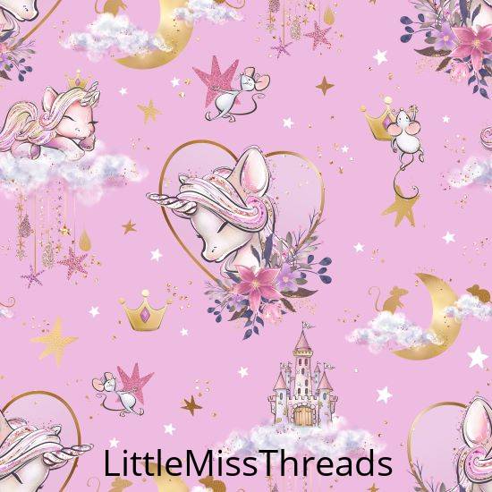 PRE ORDER - Unicorn Mice Pink - Fabric - Fabric from [store] by Little Miss Threads - 