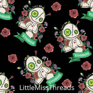 PRE ORDER - Voodoo Doll Floral - Fabric - Fabric from [store] by Little Miss Threads - 