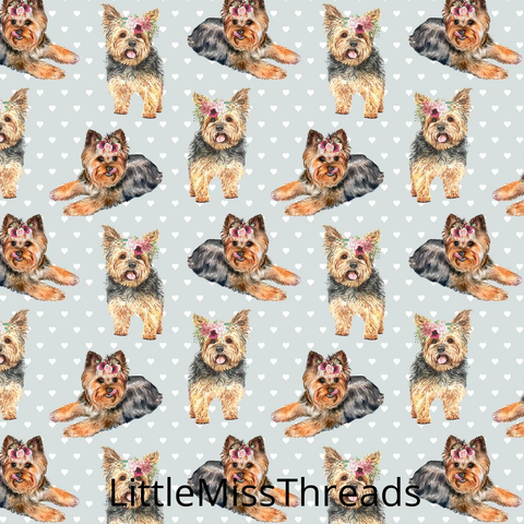 PRE ORDER - Yorkshire terrier Pups - Fabric - Fabric from [store] by Little Miss Threads - 